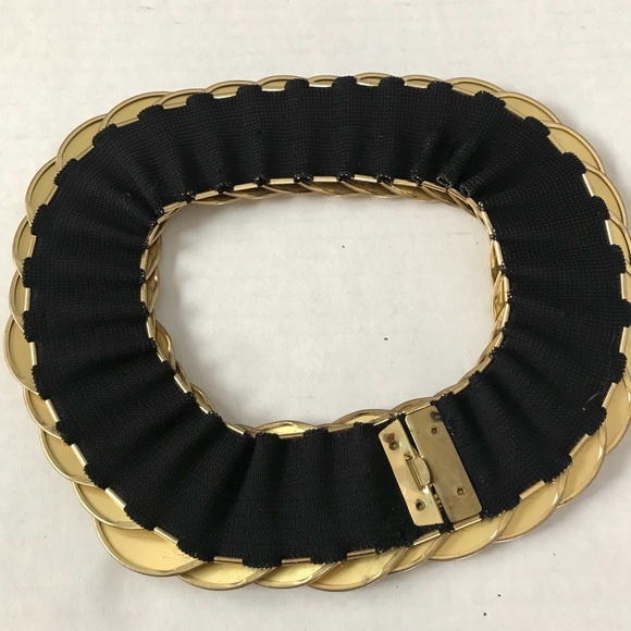 Coin Belt Gold Stretch Vintage Wide Statement Disc - Picture 6 of 10